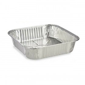 Set di Teglie da Cucina Kinvara 23241 Alluminio Quadrato 20,5 x 6,5 x 20,5 cm Monouso (12 Unità)