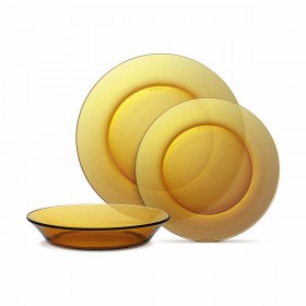 Set di Stoviglie Duralex Lys Ambra 18 Pezzi (2 Unità)
