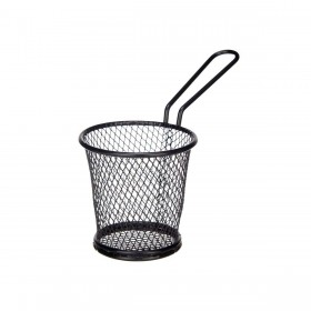 Cestino per Servire Aperitivi Kinvara W8088S-BLACK Nero Metallo 16 x 11,5 x 8 cm (12 Unità)