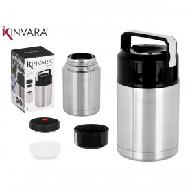 Thermos per Alimenti Kinvara Acero Nero Metallo polipropilene 1 L 11,5 x 19,5 x 11,5 cm