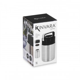 Thermos per Alimenti Kinvara Acero Nero Metallo polipropilene 1 L 11,5 x 19,5 x 11,5 cm