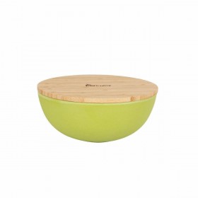 Ciotola Percutti Melammina Marrone Verde 18,9 x 18,9 x 8,5 cm Bambù (4 Unità)