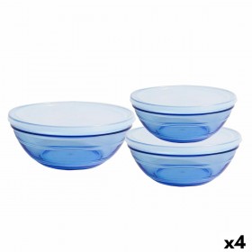 Set di Ciotole Duralex   Azzurro Con coperchio 3 Pezzi (4 Unità)
