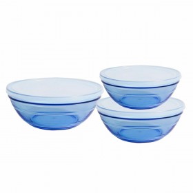 Set di Ciotole Duralex   Azzurro Con coperchio 3 Pezzi (4 Unità)