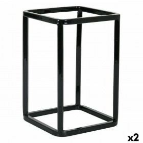 Supporto per Utensili da Cucina Inde Metallo 12 x 12 x 18 cm Cestino Multiuso (2 Unità)