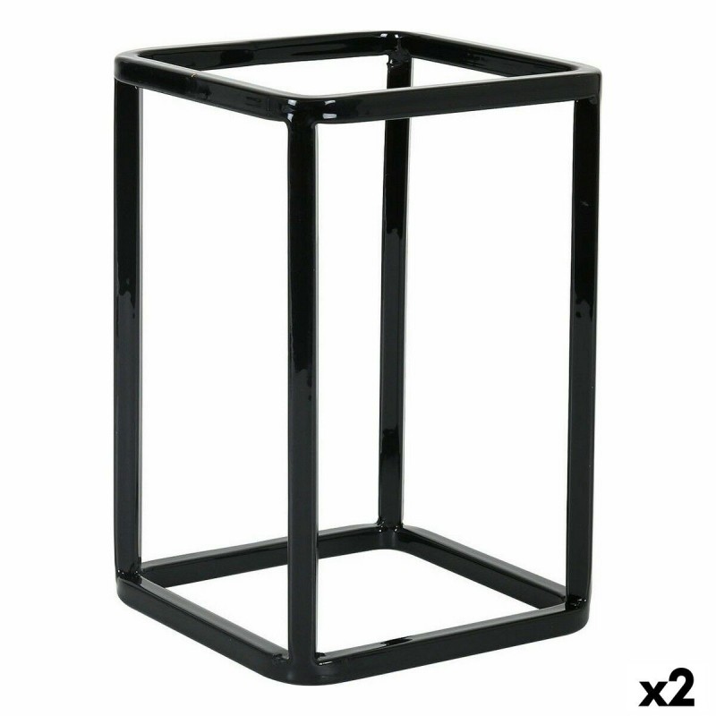 Supporto per Utensili da Cucina Inde Metallo 12 x 12 x 18 cm Cestino Multiuso (2 Unità)