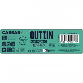 Casseruola con coperchio in vetro Quttin Caesar Acciaio ø 30 x 11,5 cm (2 Unità)