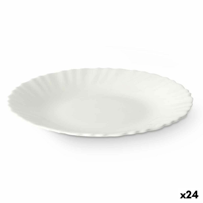 Piatto da Dolce Vivalto LXP-75 Bianco Vetro opalino 19 x 2 x 19 cm (24 Unità)