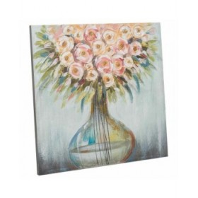 Quadro Alexandra House Living Tela Legno di abete 80 x 3 x 80 cm