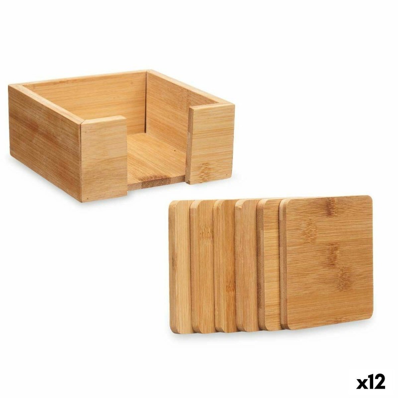 Sottobicchieri Kinvara KT235115SQ Naturale Bambù Quadrati 7 Pezzi (12 Unità)