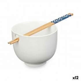 Ciotola Kinvara B10067A Bianco Bambù 24 x 10,7 x 13,3 cm Bacchette asiatico/oriental (12 Unità)