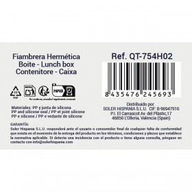Porta pranzo Quttin Quttin Rettangolare 1 L 15 x 10 x 12 cm (12 Unità)