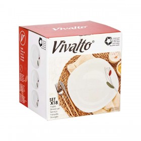 Set di Stoviglie Vivalto LFP-110/85-LFTP-90 2 Bianco Vetro opalino (2 Unità)