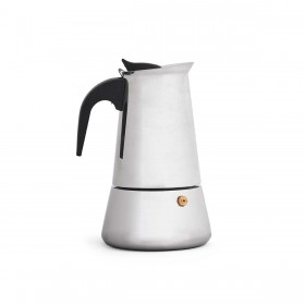 Caffettiera Italiana Kinvara S12AA-9T Nero Argentato Acciaio 9 Tazze