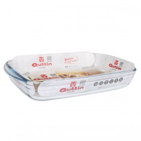 Pirofila da Forno Quttin   Trasparente Vetro Rettangolare 3 L 35,4 x 22 x 5,5 cm (6 Unità)
