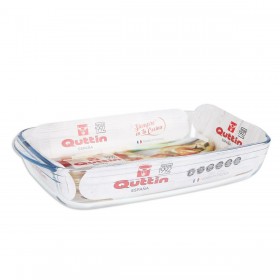 Pirofila da Forno Quttin   Trasparente Vetro Rettangolare 4,2 L 38,8 x 23,9 x 6,6 cm (6 Unità)