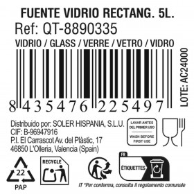 Pirofila da Forno Quttin   Trasparente Vetro Rettangolare 5 L 40,2 x 26,4 x 7 cm (6 Unità)