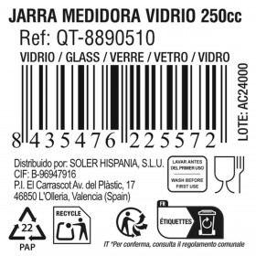 Caraffa Dosatrice Quttin 250 ml Vetro (6 Unità)