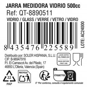 Caraffa Dosatrice Quttin Trasparente 500 ml Vetro (6 Unità)