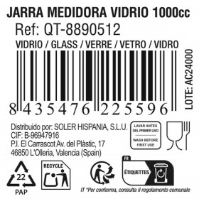 Caraffa Dosatrice Quttin 1 L Vetro (6 Unità)