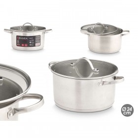 Casseruola con coperchio Kinvara 17712/DO3 Argentato 31,7 x 16,5 x 24 cm