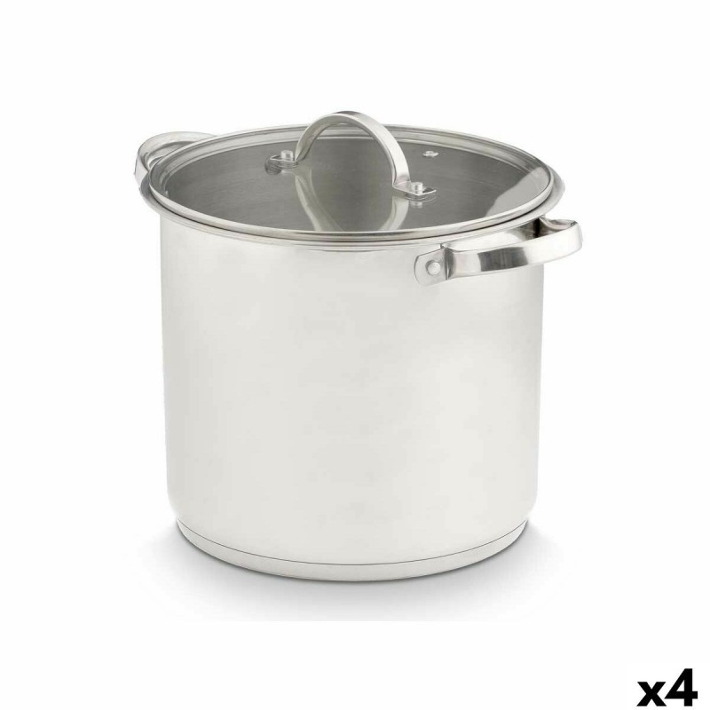 Casseruola con coperchio in vetro Kinvara 17396 Argentato 31 x 25 x 24 cm Induzione (4 Unità)