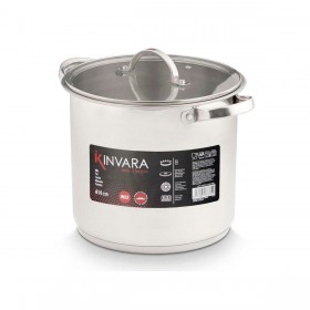 Casseruola con coperchio in vetro Kinvara 17396 Argentato 31 x 25 x 24 cm Induzione (4 Unità)
