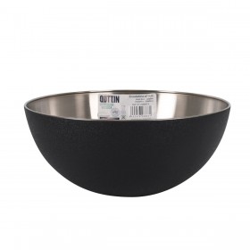 Insalatiera Quttin   Nero Argentato 29 x 12 cm Acciaio (4 Unità)