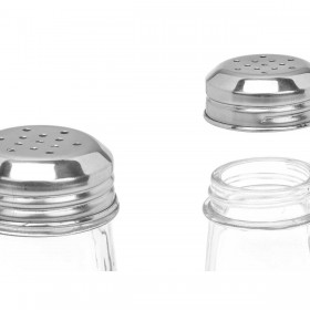 Saliera Vivalto YHP-SZ24/DH12 Trasparente Metallo Vetro 5,5 x 10,5 x 5,5 cm (12 Unità)