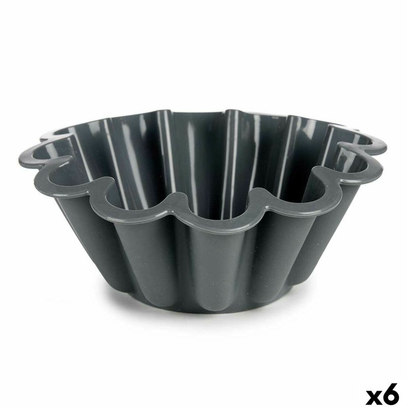 Stampo per Dolci Kinvara HH477 Grigio chiaro Grigio scuro Silicone 1,5 L 24,5 x 10 x 24,5 cm (6 Unità)