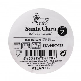 Set di Ciotole Santa Clara Horus 13 x 13 x 5 cm (2 Pezzi) (3 Unità) (2 Unità)