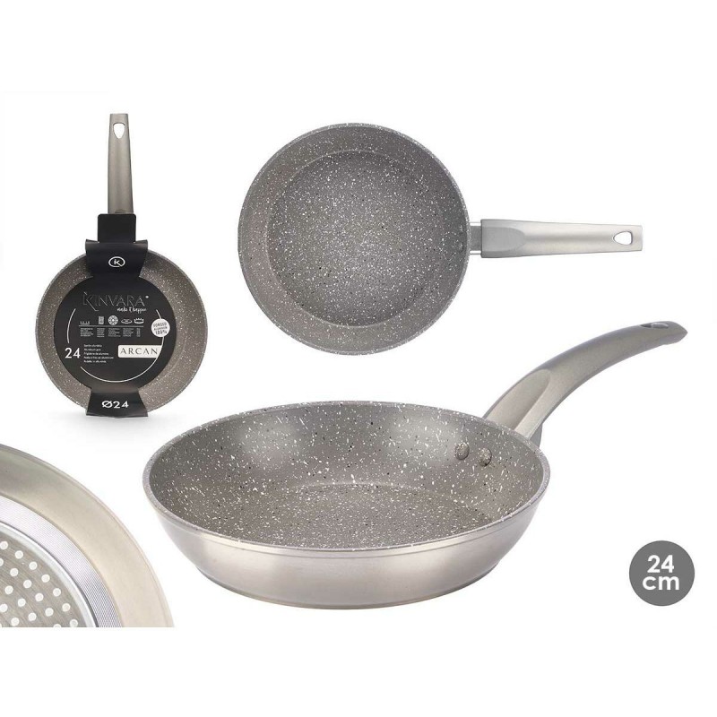 Padella antiaderente Kinvara 3 Argentato Alluminio 24 cm Induzione