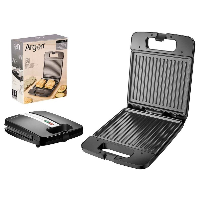 Tostiera Grill Argon K-718-2 Nero Acciaio 1400 W