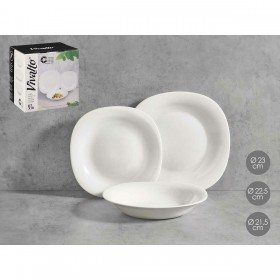 Set di Stoviglie Vivalto F-LFP95-85-90 Bianco Vetro opalino (2 Unità)