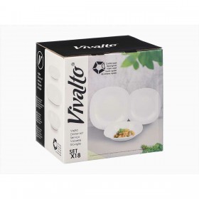 Set di Stoviglie Vivalto F-LFP95-85-90 Bianco Vetro opalino (2 Unità)