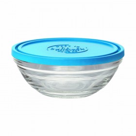 Porta Pranzo Rotondo con Coperchio Duralex FreshBox Azzurro 310 ml (12 Unità)