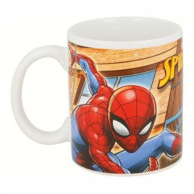 Tazza Mug Spider-Man Great power Azzurro Rosso Ceramica 350 ml