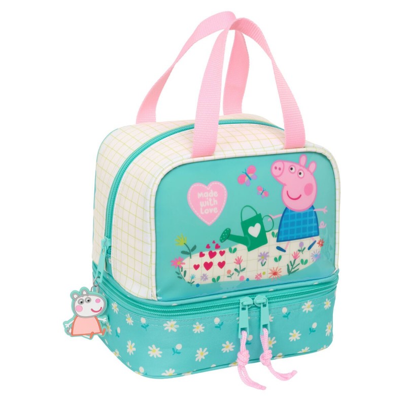 Portamerenda Peppa Pig Pretty flowers Giallo Menta 20 x 20 x 15 cm