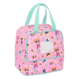 Portamerenda SuperKitties Rosa Turchese 20 x 20 x 15 cm