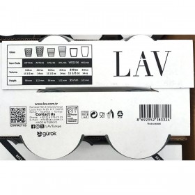 Set di Bicchieri LAV 65357 340 ml 4 Pezzi (4 Unità) (12 Unità)