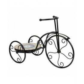 Supporto per Vaso Alexandra House Living Nero Ferro Piastrella Bicicletta 23 x 36 x 53 cm