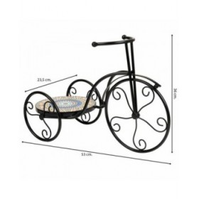 Supporto per Vaso Alexandra House Living Nero Ferro Piastrella Bicicletta 23 x 36 x 53 cm