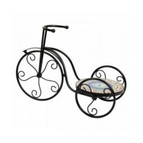 Supporto per Vaso Alexandra House Living Nero Ferro Piastrella Bicicletta 23 x 36 x 53 cm