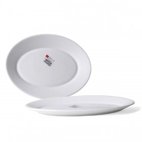 Teglia da Cucina Bormioli Toledo Bianco Vetro Ovale 30 x 21 x 2,7 cm (24 Unità)