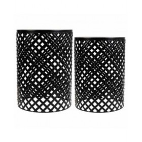 Supporto per Vaso Alexandra House Living Nero Ferro Piastrella 38 x 50 x 38 cm 2 Pezzi