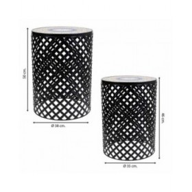 Supporto per Vaso Alexandra House Living Nero Ferro Piastrella 38 x 50 x 38 cm 2 Pezzi