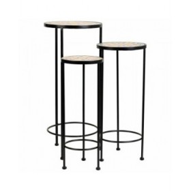 Supporto per Vaso Alexandra House Living Nero Ferro Piastrella 30 x 68 x 30 cm 3 Pezzi
