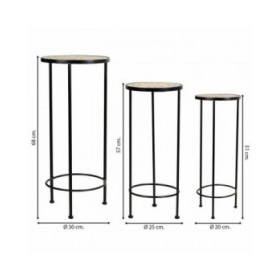 Supporto per Vaso Alexandra House Living Nero Ferro Piastrella 30 x 68 x 30 cm 3 Pezzi