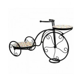 Supporto per Vaso Alexandra House Living Nero Ferro Piastrella Bicicletta 26 x 43 x 67 cm