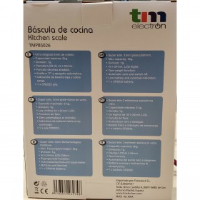 bilancia da cucina TM Electron Nero 5 kg